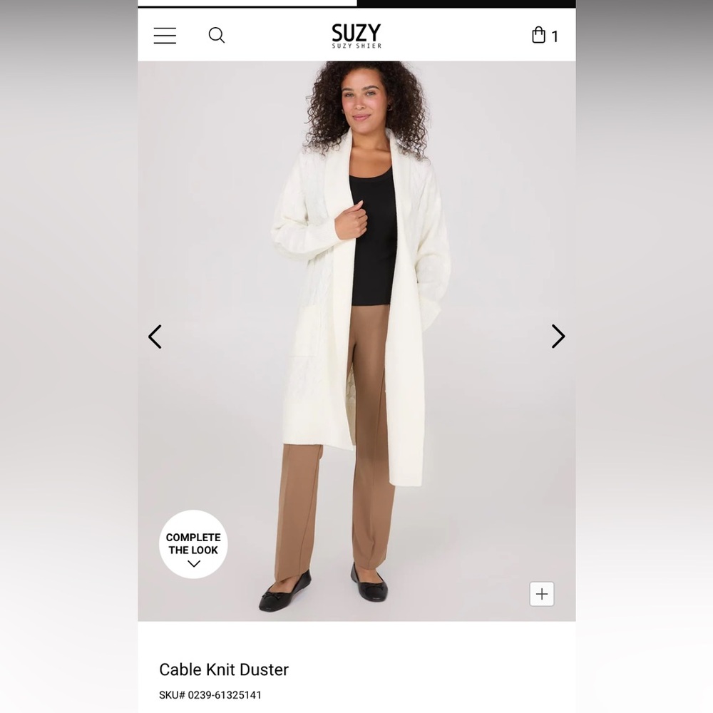 Long câble knit duster